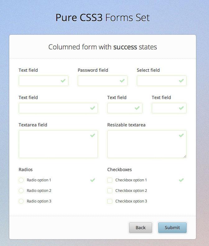 Pure CSS3 Forms Set