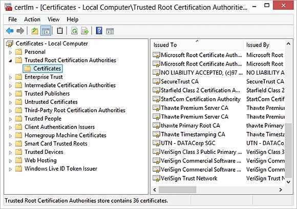 图1. 必须要将认证中心的认证添加到虚拟桌面的信任根认证中心里