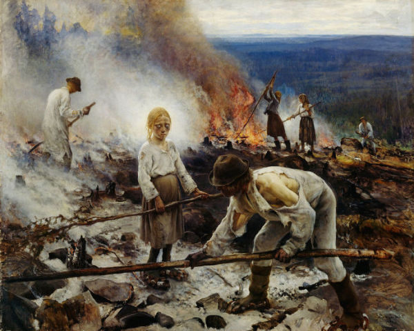 芬兰画家艾罗"耶内费尔特：燃烧的灌木丛