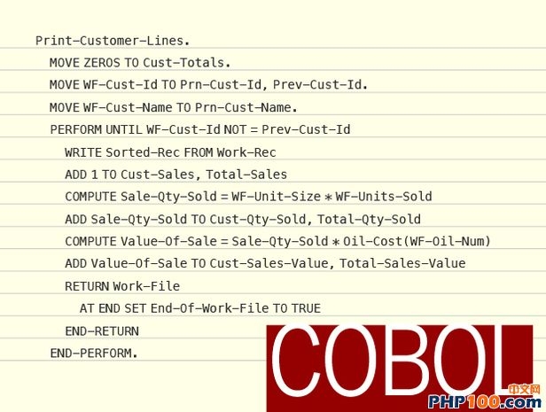 COBOL code sample