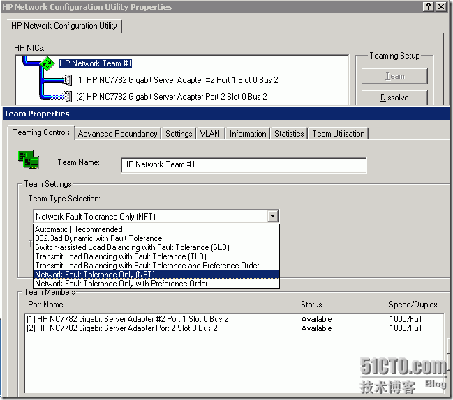 HP NIC Teaming技术探讨