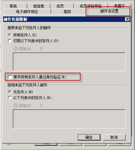 从外网给新建的Exchange 2007/2010分发通讯组发邮件失败