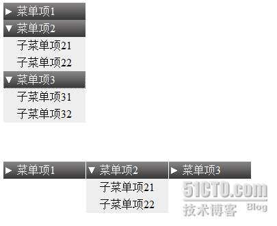 JQUERY学习第二天之制作横纵向导航菜单