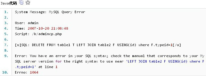 Mysql 中 delete 与 left join 的问题1