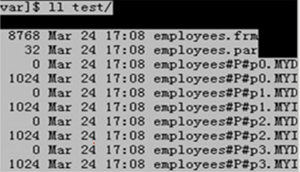 mysql数据的表分区一