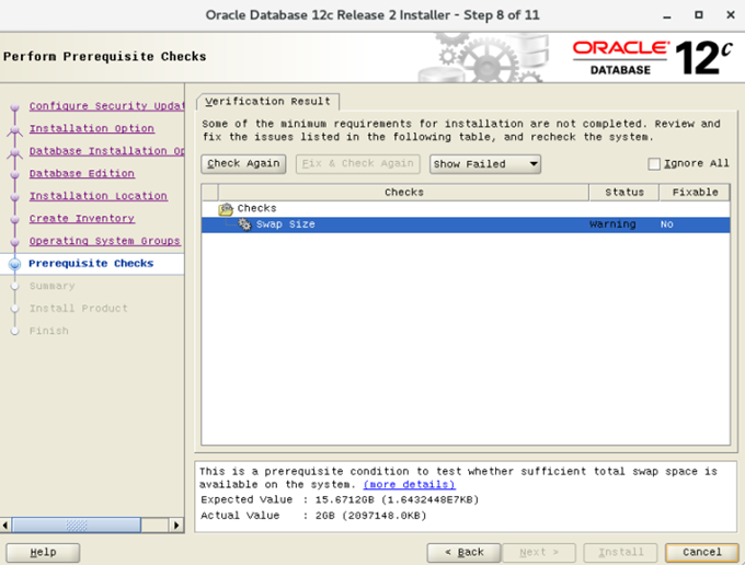 CentOS 7.4安装配置Oracle 12cR2 12.2.0.1.0 