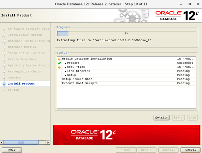 CentOS 7.4安装配置Oracle 12cR2 12.2.0.1.0 