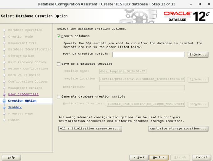 CentOS 7.4安装配置Oracle 12cR2 12.2.0.1.0 