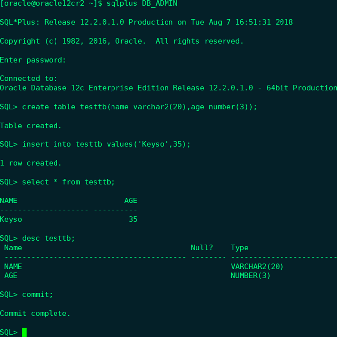 CentOS 7.4安装配置Oracle 12cR2 12.2.0.1.0 