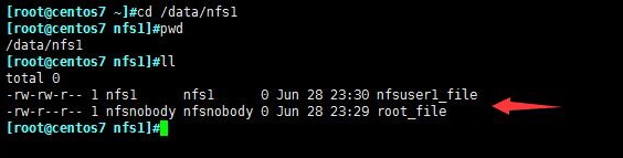 NFS autofs实验 03 root和nfs1用户分别创建文件结果.jpg