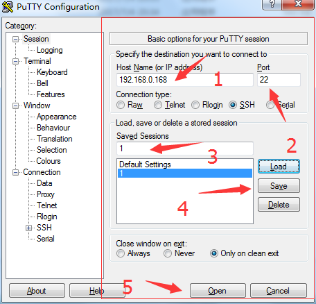 5.使用putty连接Centos7