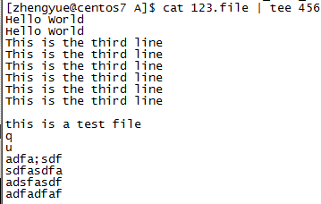 Linux文本查看命令之tee