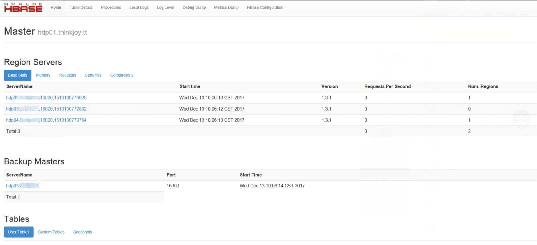 Configuring Hbase High Availability