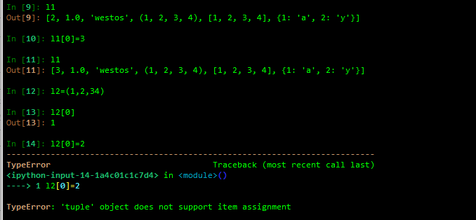 python之列表、元组、字典