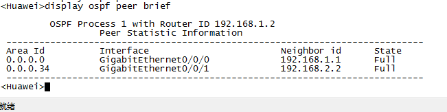 华为OSPF 多区域配置