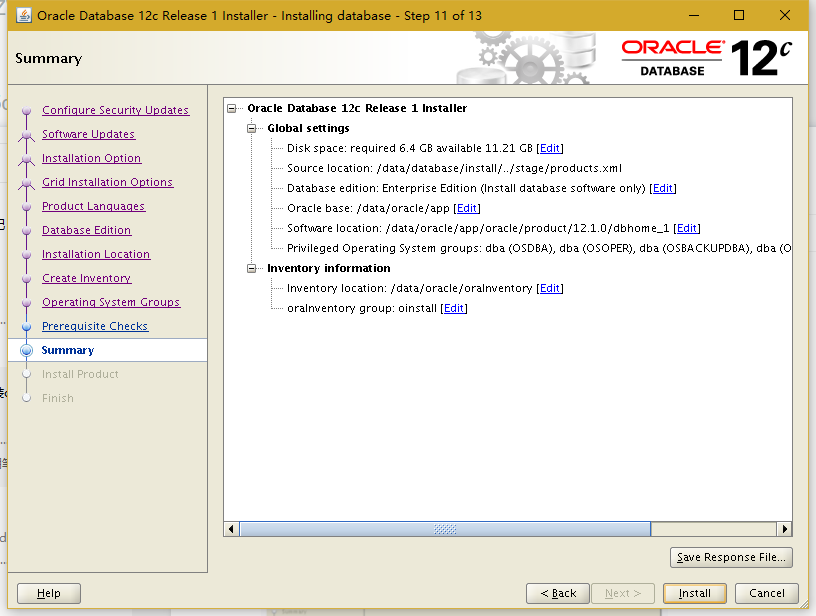 linux6.5安装oracle数据库12c