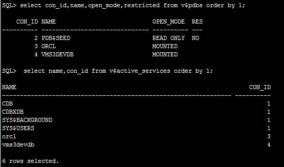 oracle12c多租户使用测试