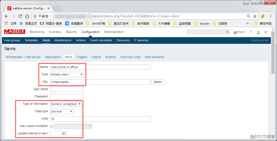 Zabbix monitoring --Zabbix create a template (templates) and monitoring item (item)