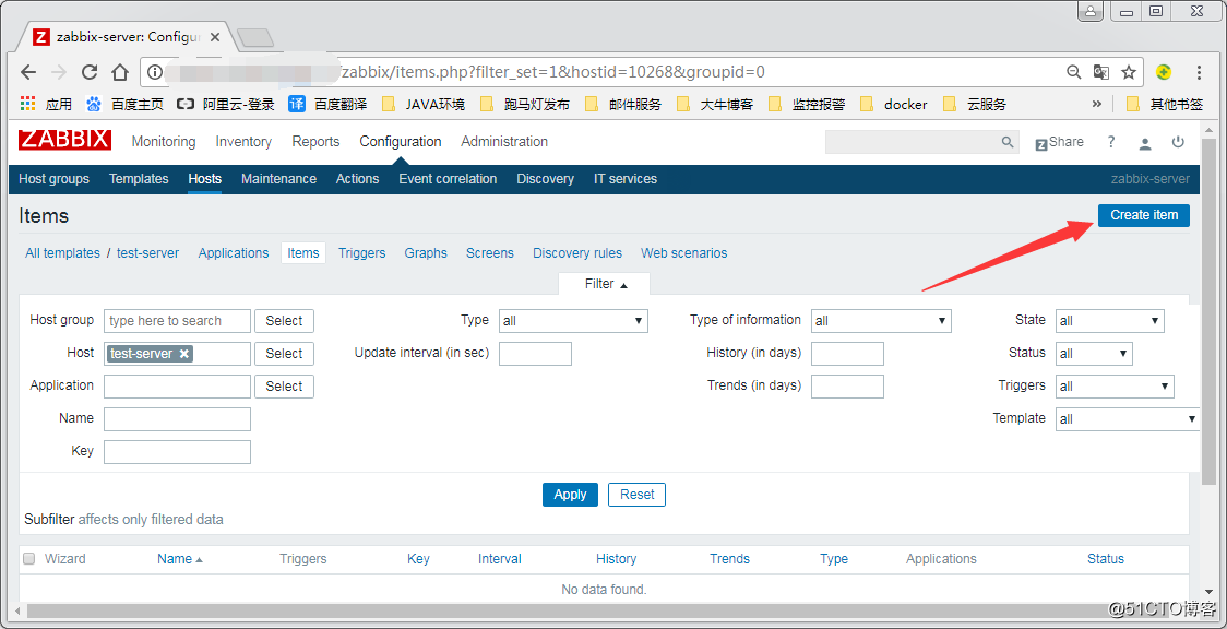 Zabbix monitoring --Zabbix create a template (templates) and monitoring item (item)