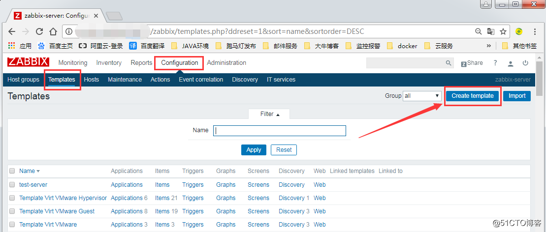 Zabbix monitoring --Zabbix create a template (templates) and monitoring item (item)