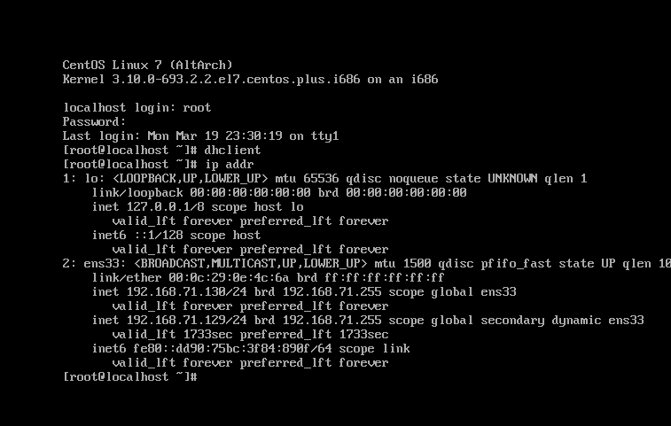 CentOS 7 配置IP