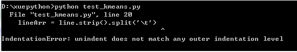 python中出现IndentationError:unindent does not match
