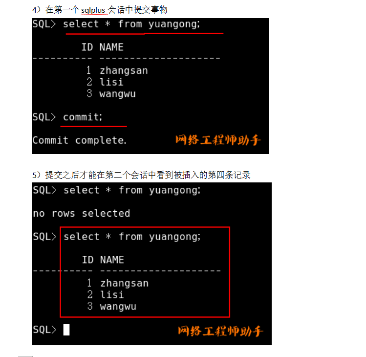 Oracle事务和常用数据对象