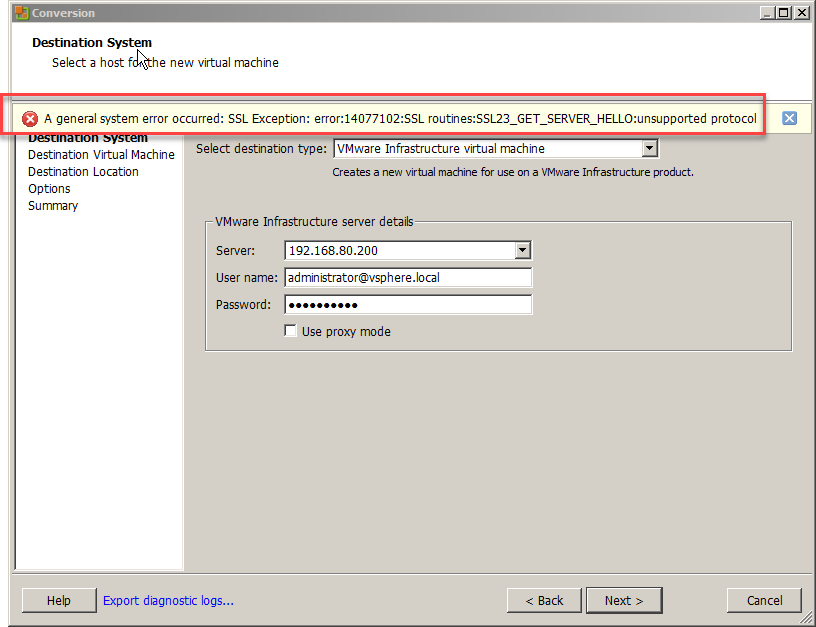 Converter 转换时“A general system error occurred:SSL.