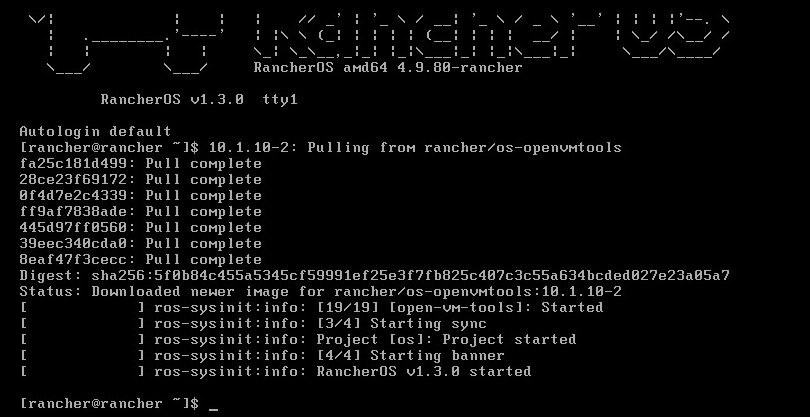 RancherOS install