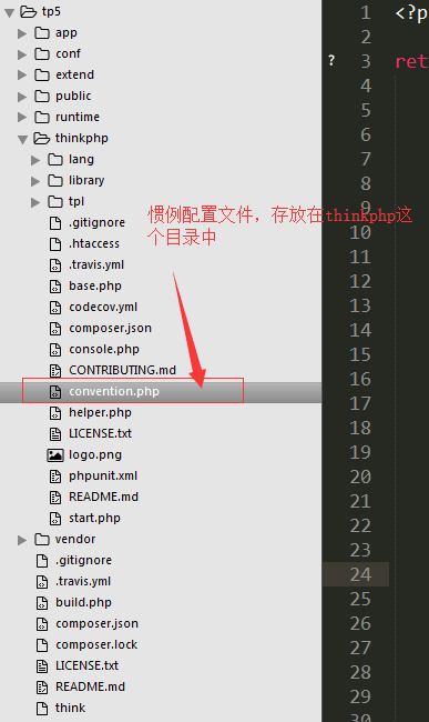 认识ThinkPHP的惯例配置文件