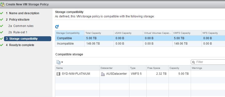 ESXi 6.5 配置Storage Policy