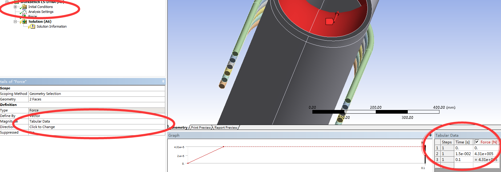 ansys workbench中两显式动力学模块加载载荷的区别