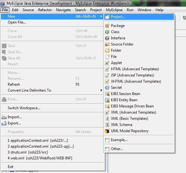 Struts2.1.6+Spring2.0+Hibernate3.1整合图解教程(ssh223)