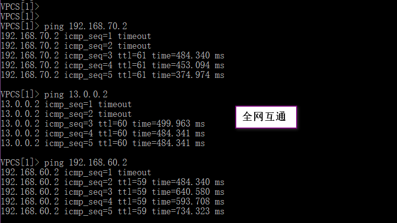 动态路由实现OSPF和RIP协议实现全网互连互通