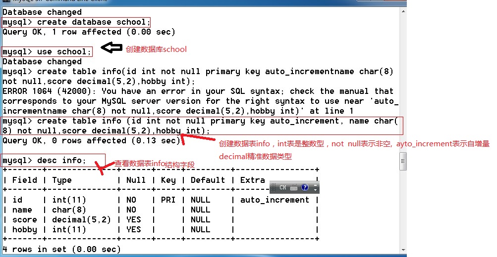 Mysql数据库基本应用