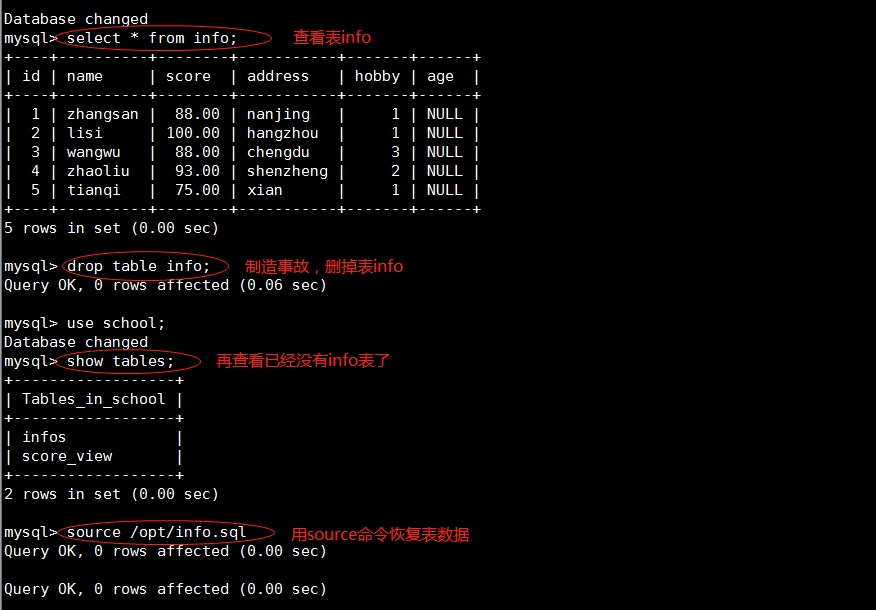 MySQL完全备份与恢复