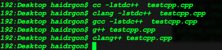 clang命令编译c++程序时报错