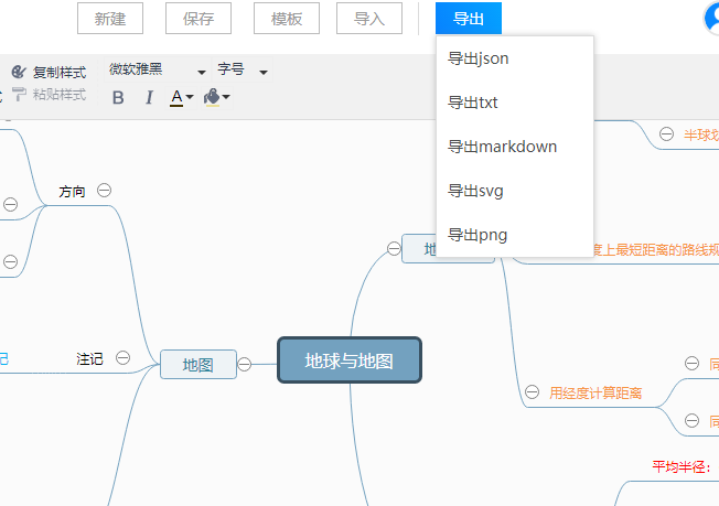 地球与地图思维导图绘制