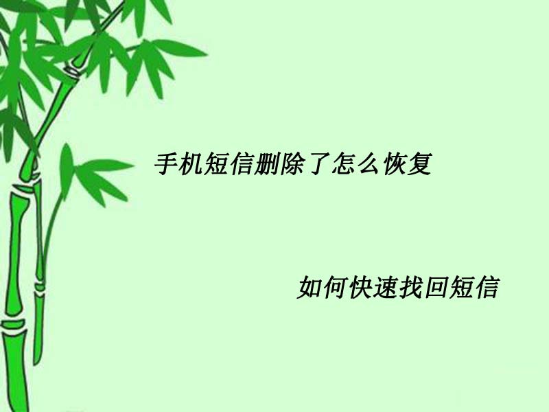 手机短信删除了怎么恢复？如何快速找回短信