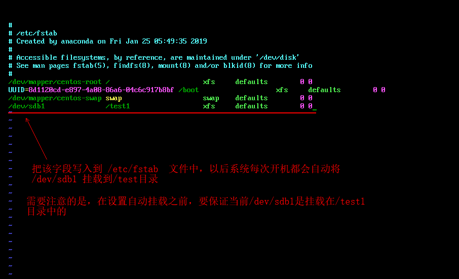 Linux中 创建、挂载及卸载（包括自动挂载）文件系统