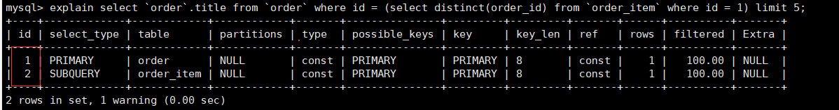 mysql执行计划初步解读1