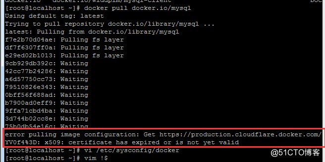 docker下來鏡像error pulling image configuration: