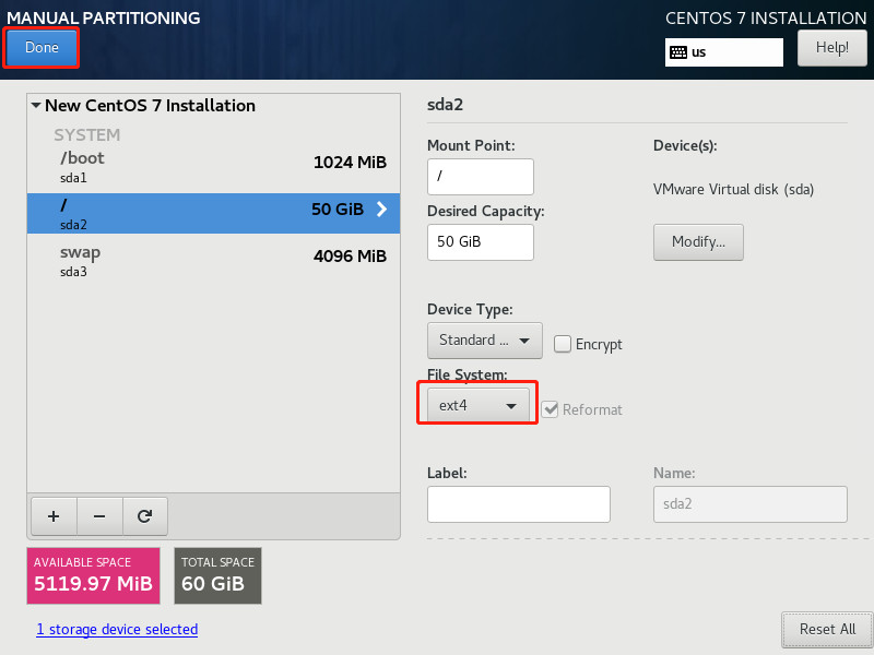 Vmware vSphere 虚拟机安装 CentOS 7.6 手册