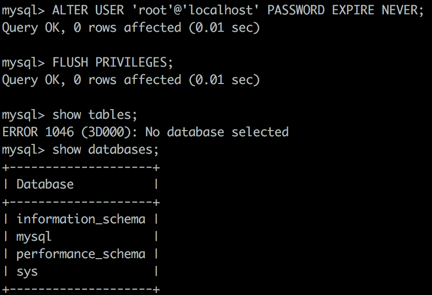 MySQL You must reset your password using ALTER USE