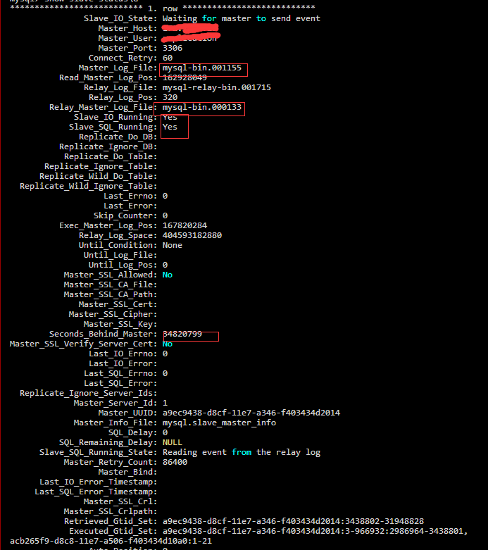 MySQL双主环境复制延时故障处理