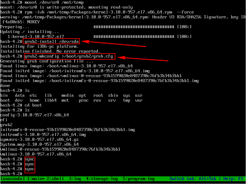 Centos7 boot 引导目录误删除恢复