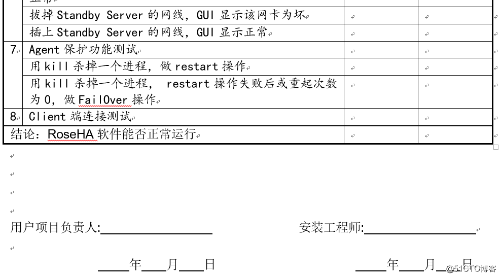 RoseHA验收检测报告