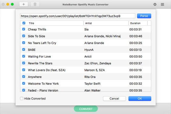 一次性可以导入多少首歌曲到NoteBurner Spotify Music Converter中？