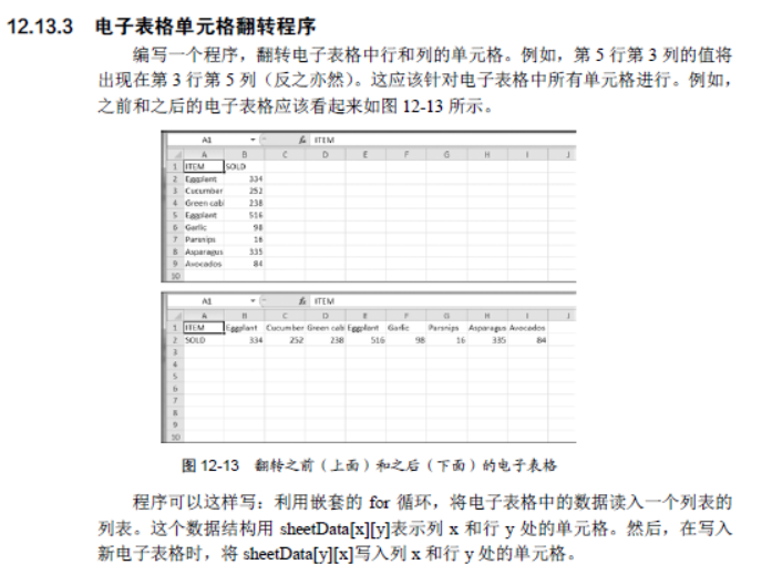 Python编程快速上手让繁琐工作自动化 第十二章实践项目12.13.3 电子表格单元格翻转程序