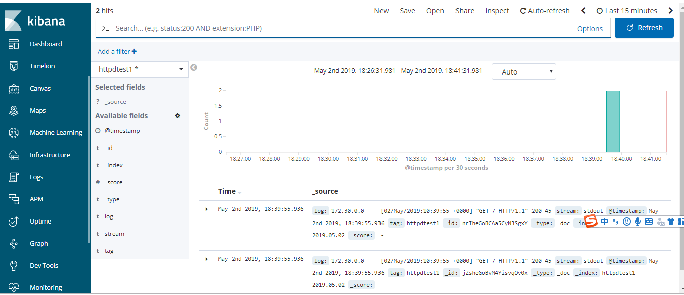 kubernetes EFK日志管理系统